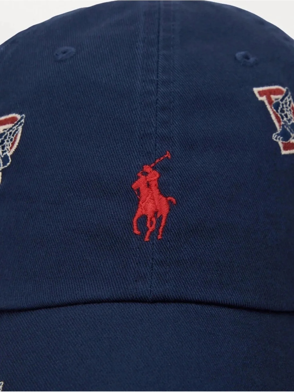 POLO RALPH LAUREN MEN'S P-WING ALL OVER LOGO TWILL CAP NAVY#710982605001-NWT